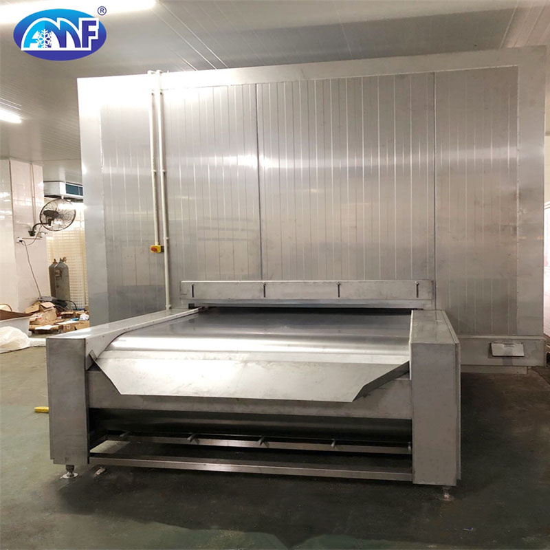 Impingement Solid Belt Tunnel Freezer for Fish, Shrimp, Meat, Fish fillet, Seafood.